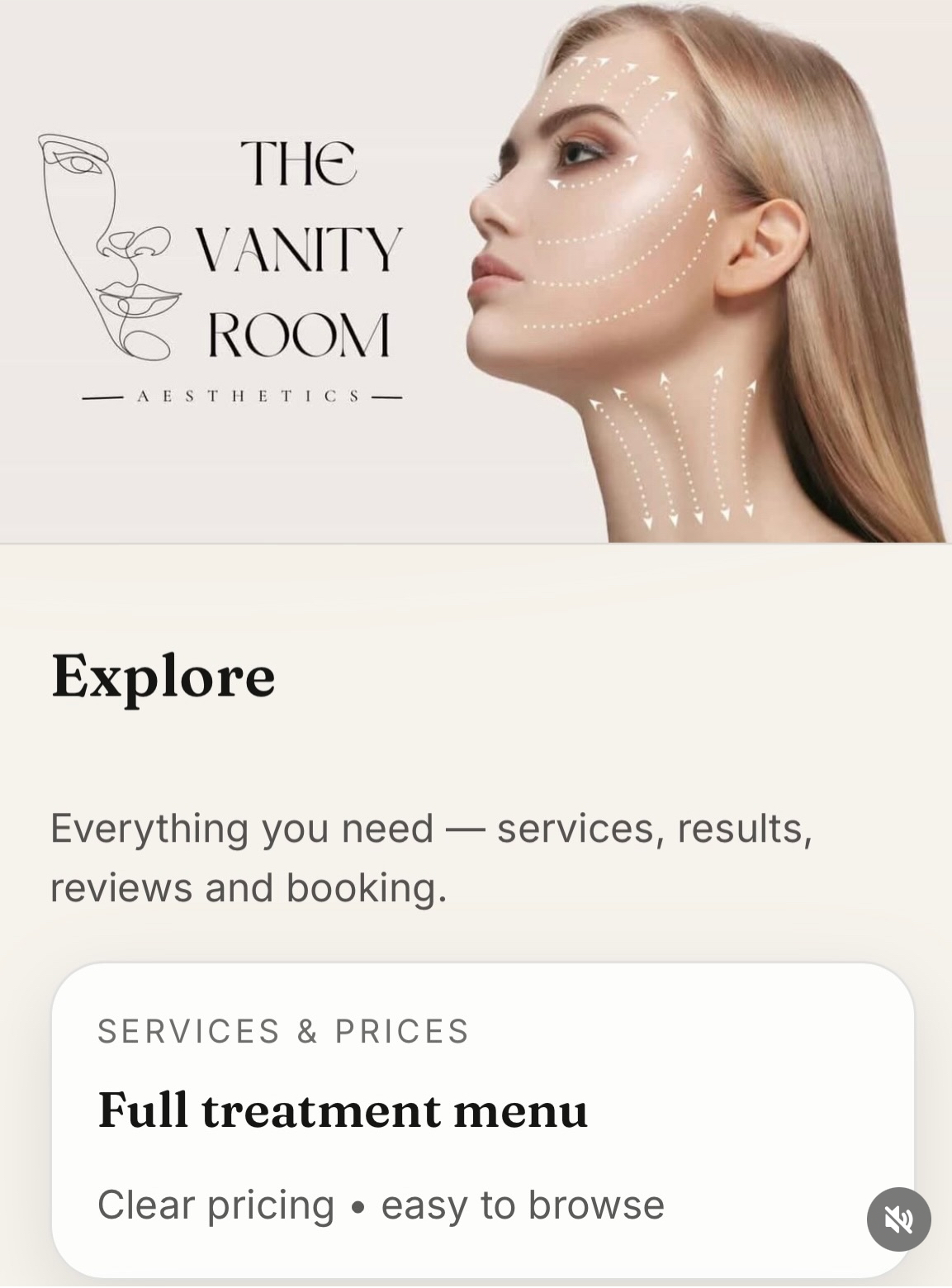 Beauty website example