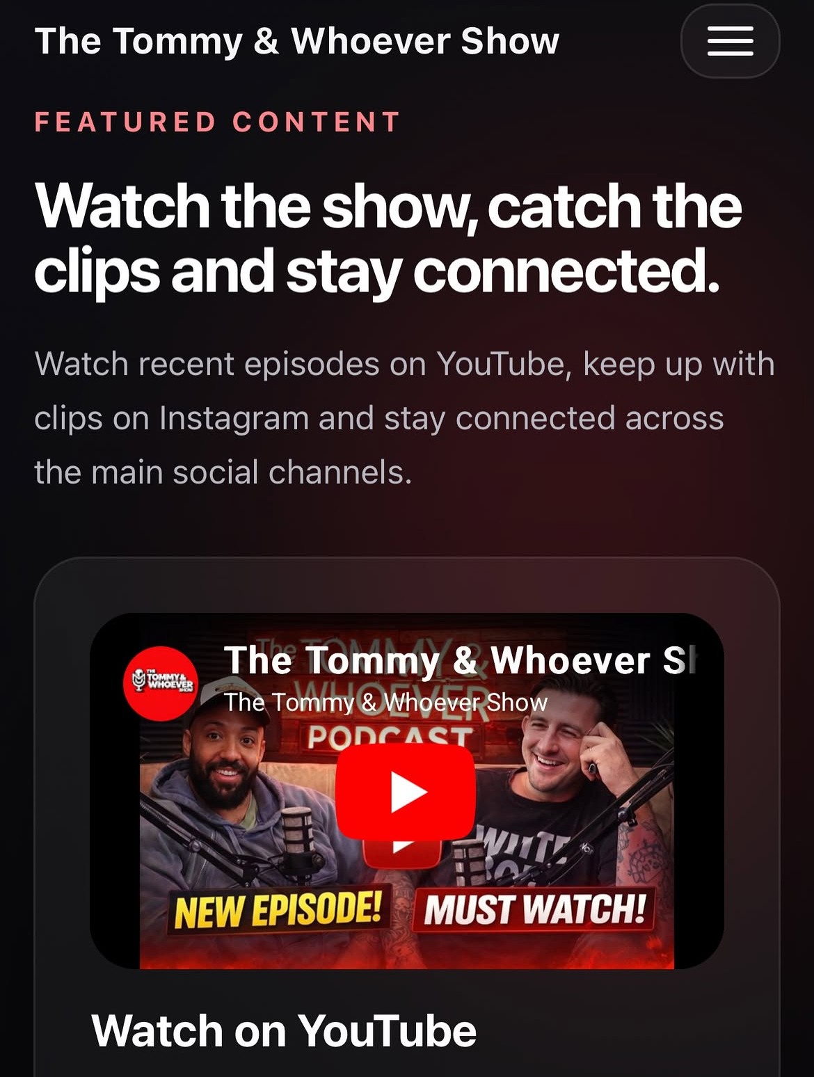 Podcast website design example